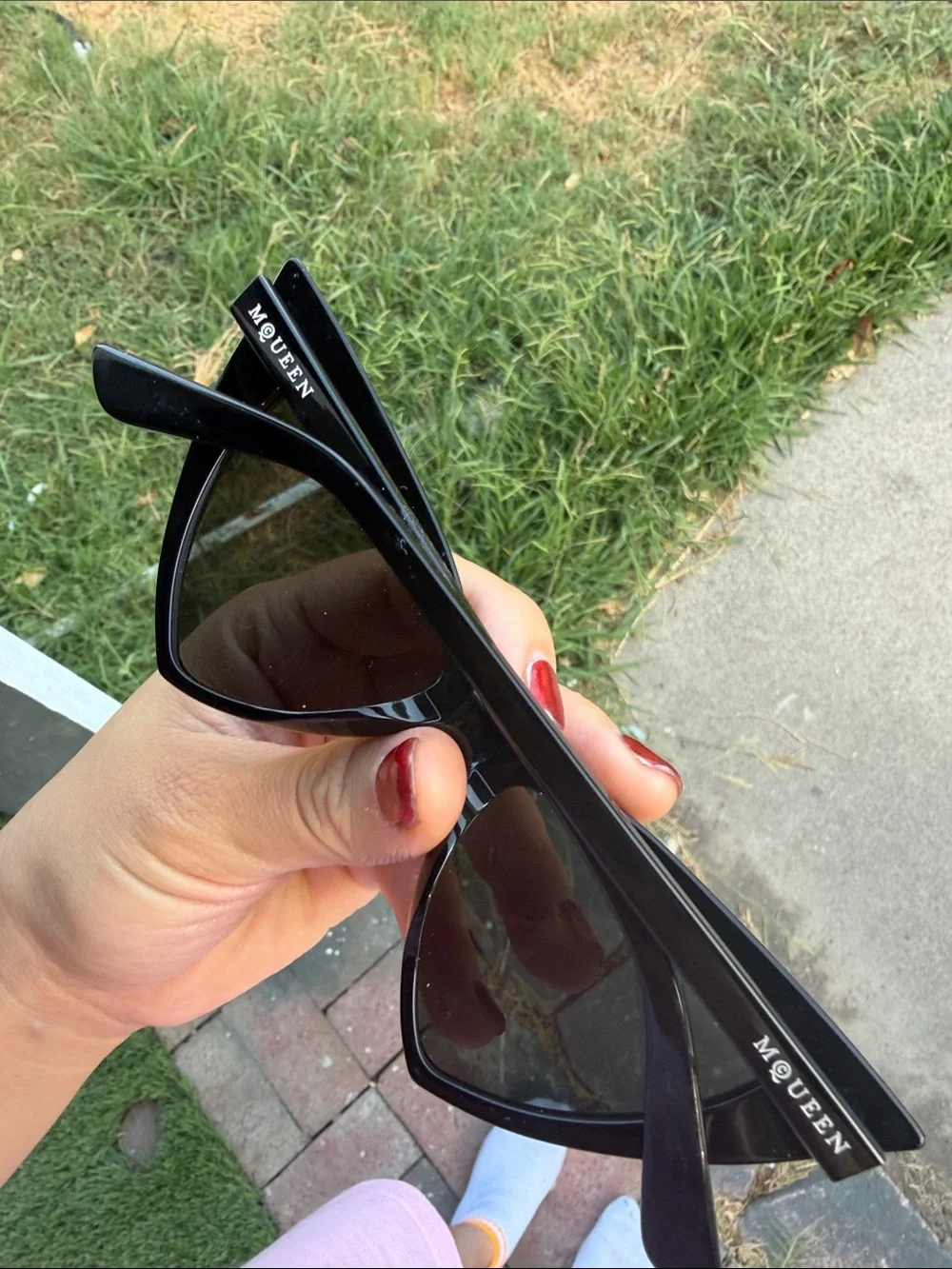 Alexander McQueen Oversized Black Cat-Eye Sunglasses
